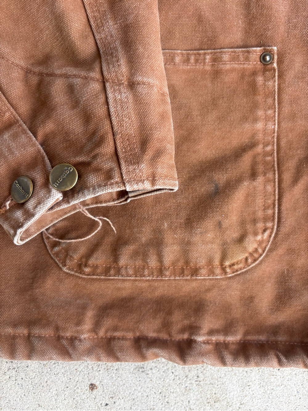 Vintage Carhartt C02 BRN Brown Chore Coat Medium - Picture 4 of 8
